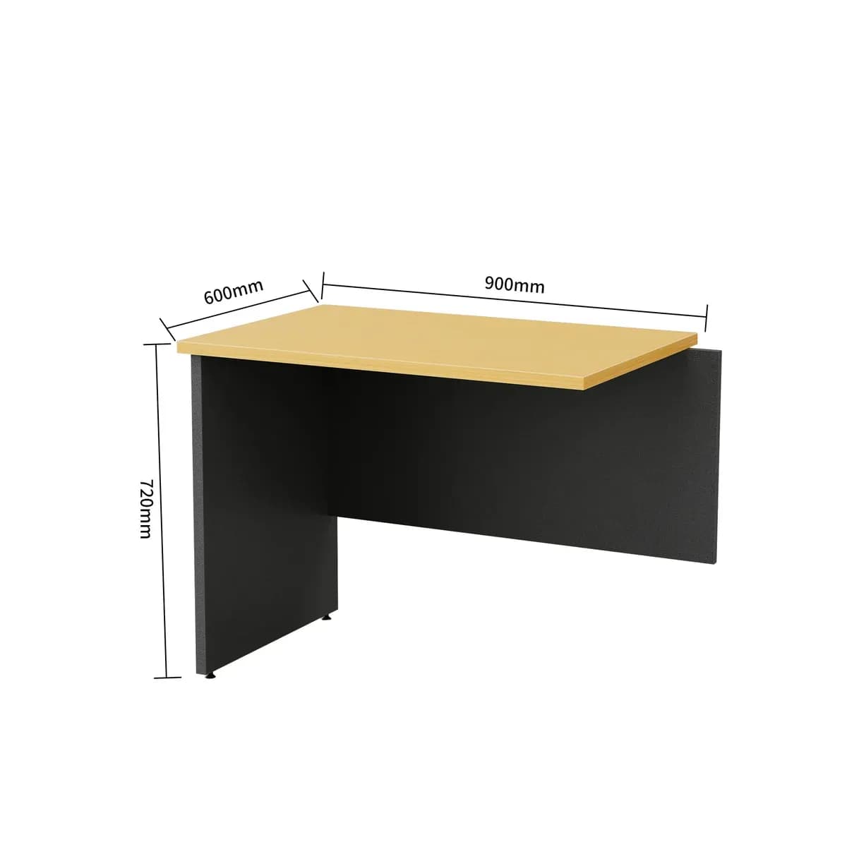 Desk Return 6 R-6 Beech ironstone with dimensions