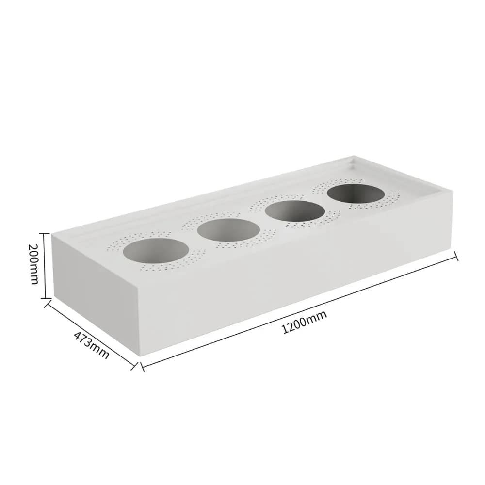 Steel Planter Box 1200W 1200mmWhite with dimensions