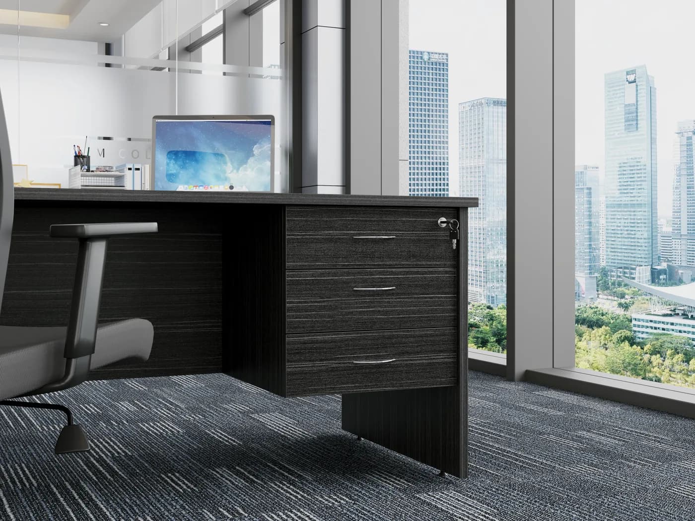 Fixed Pedestal 3 D shown in an office setting
