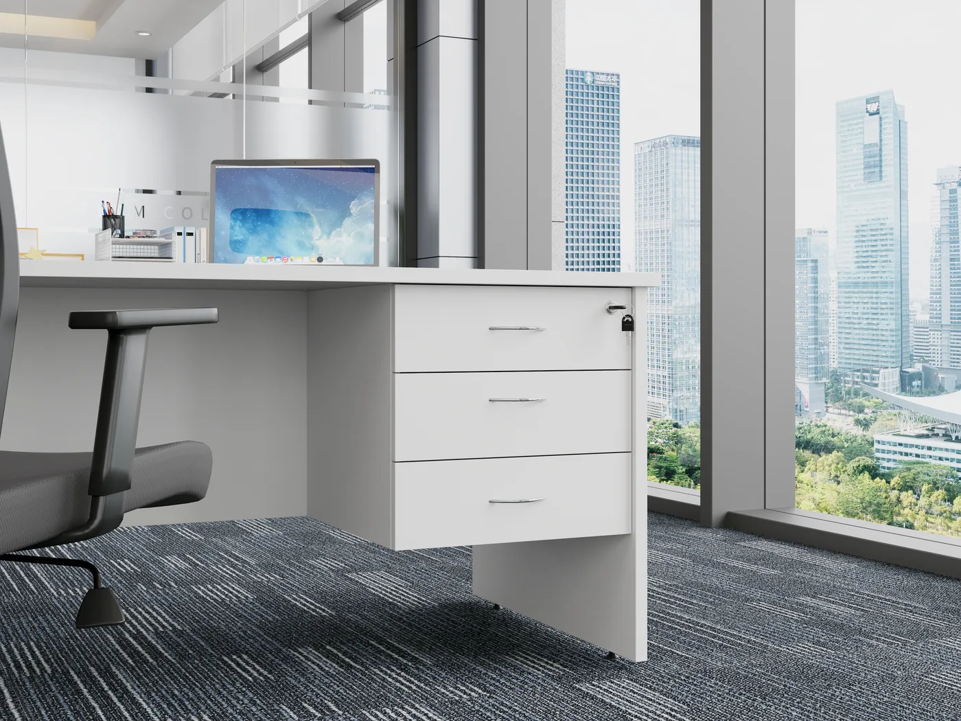 Fixed Pedestal 3 Drawer shown in an office setting