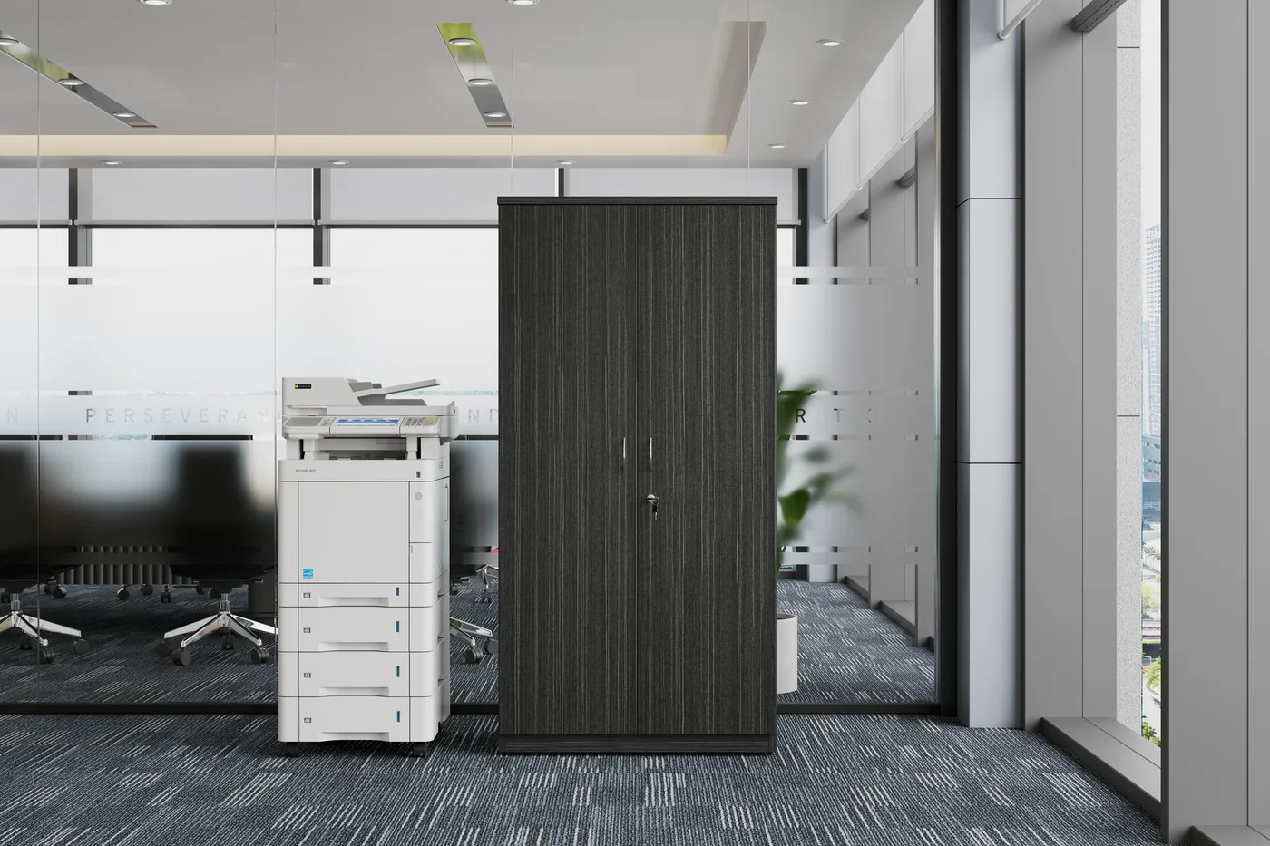 Full Door Bookcase shown in an office setting