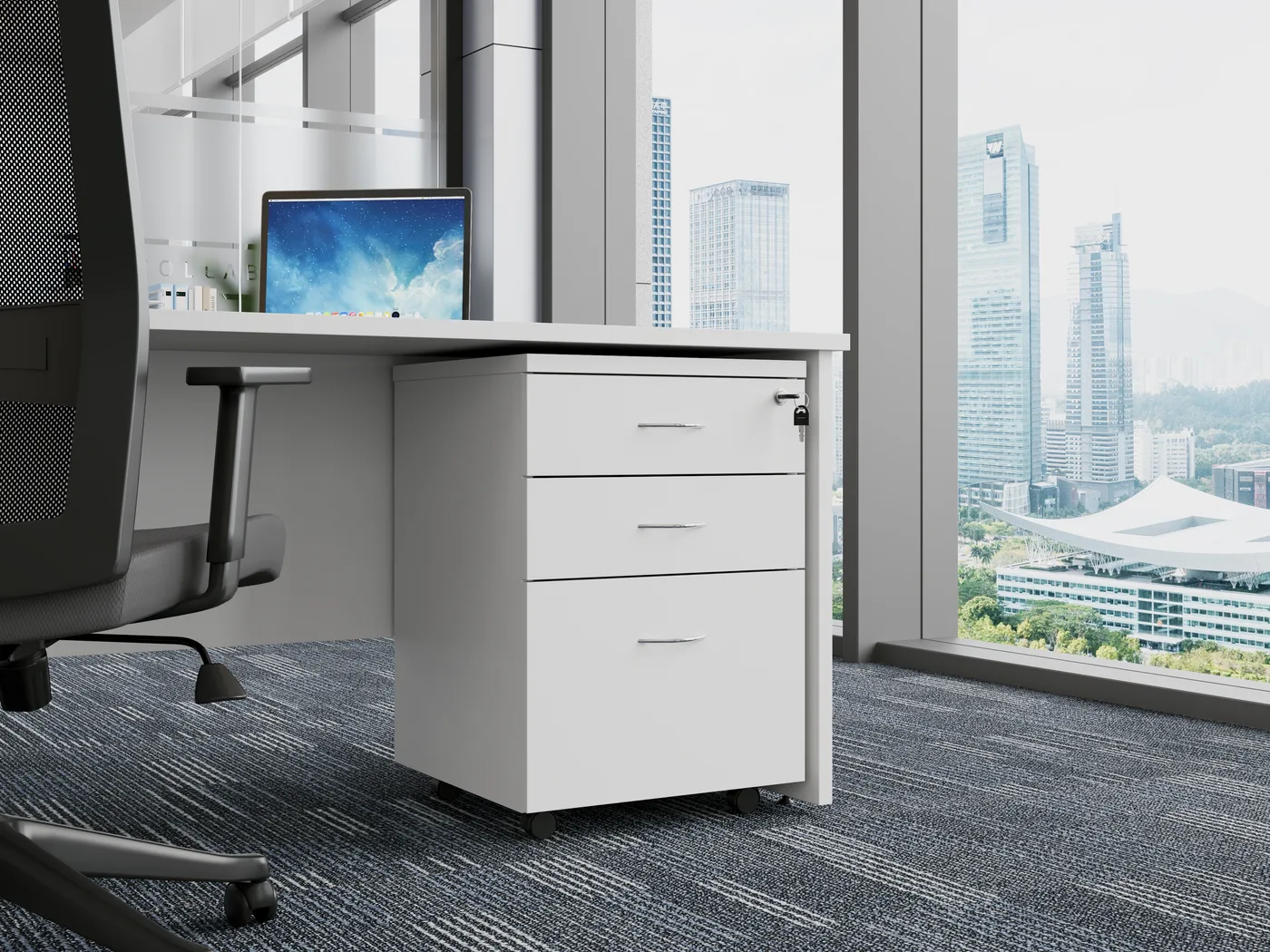 Mobile Pedestal 2 Drawer + 1 File shown in an office setting