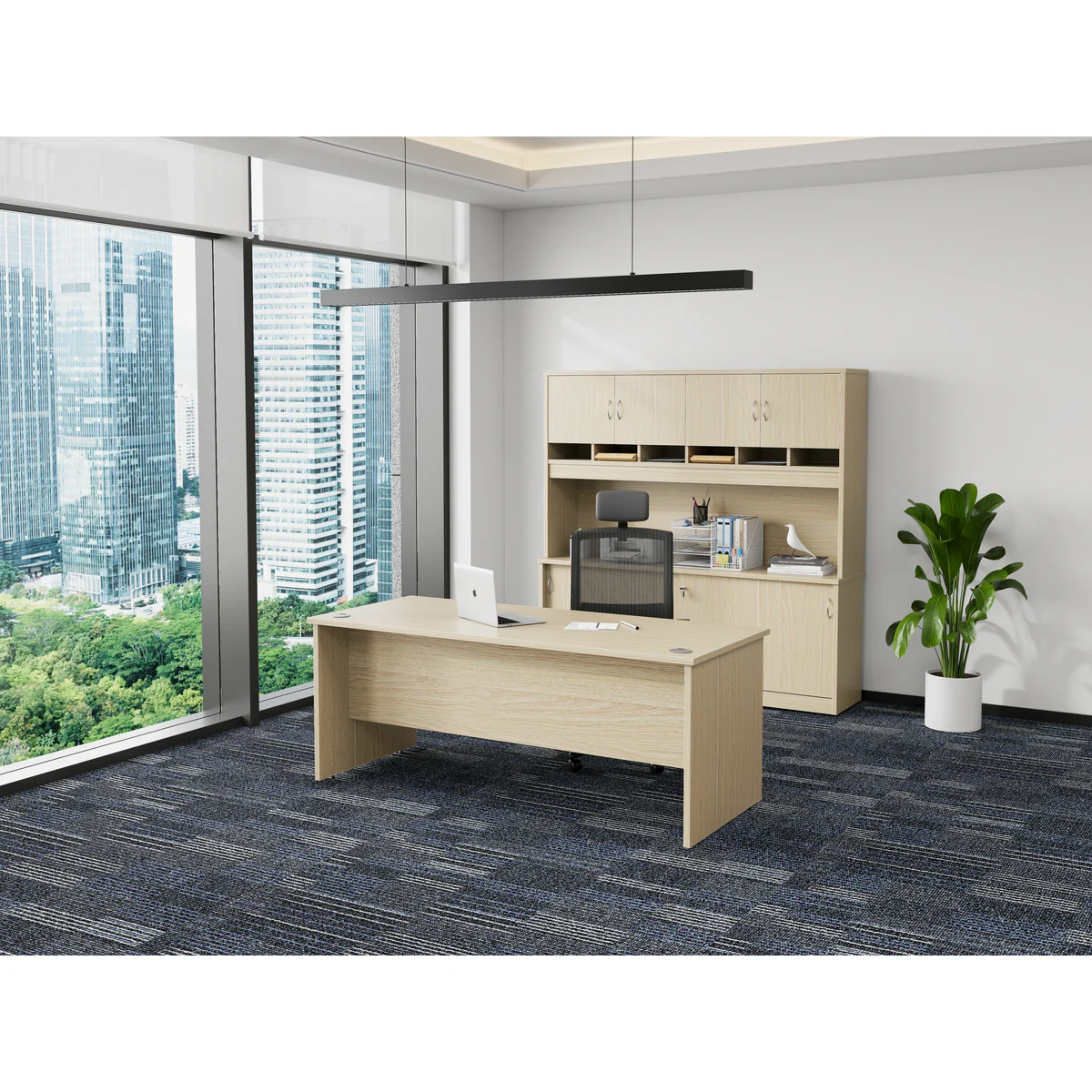Desk 1800 x 750 Oak shown in an office setting