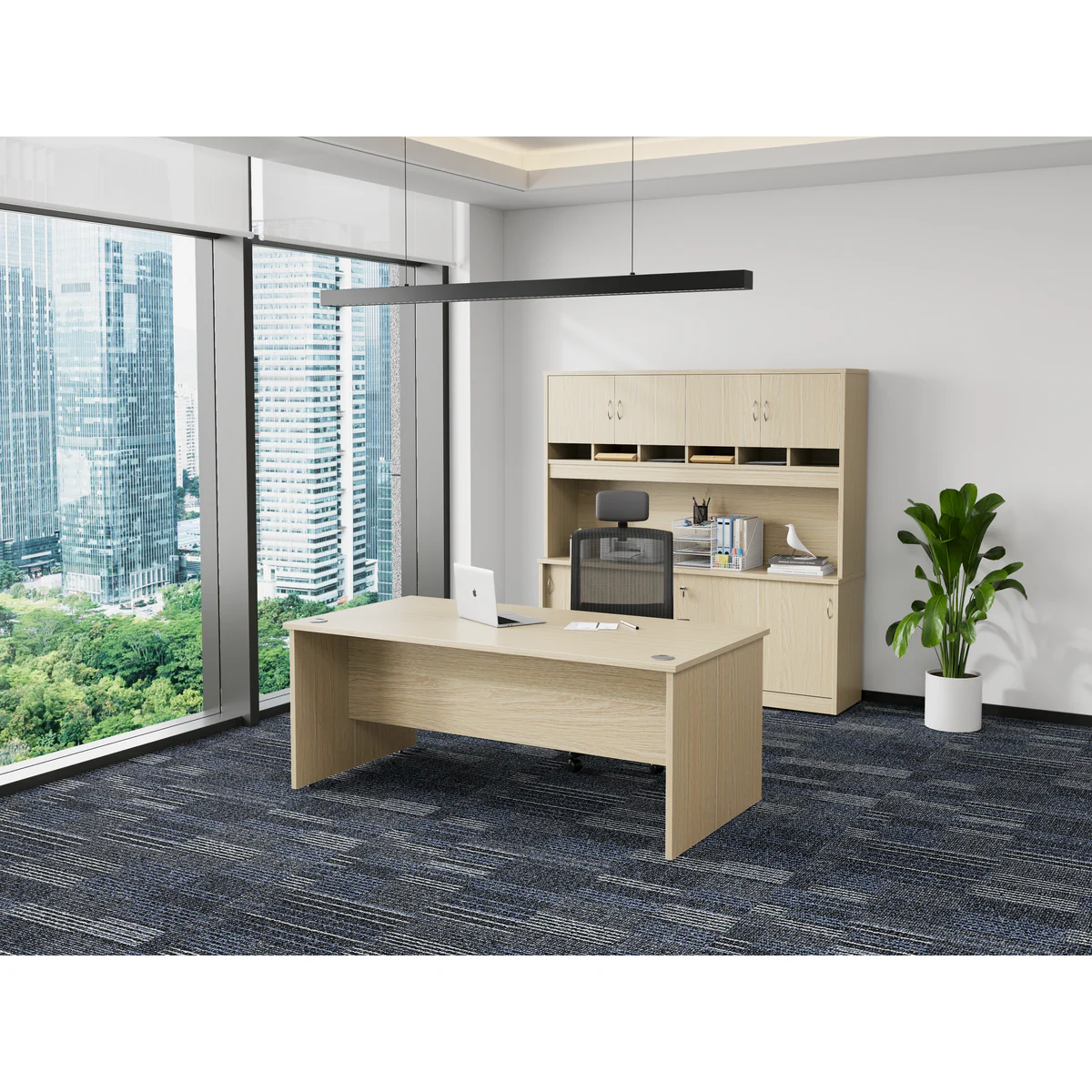 Desk 1800 x 900 Oak shown in an office setting